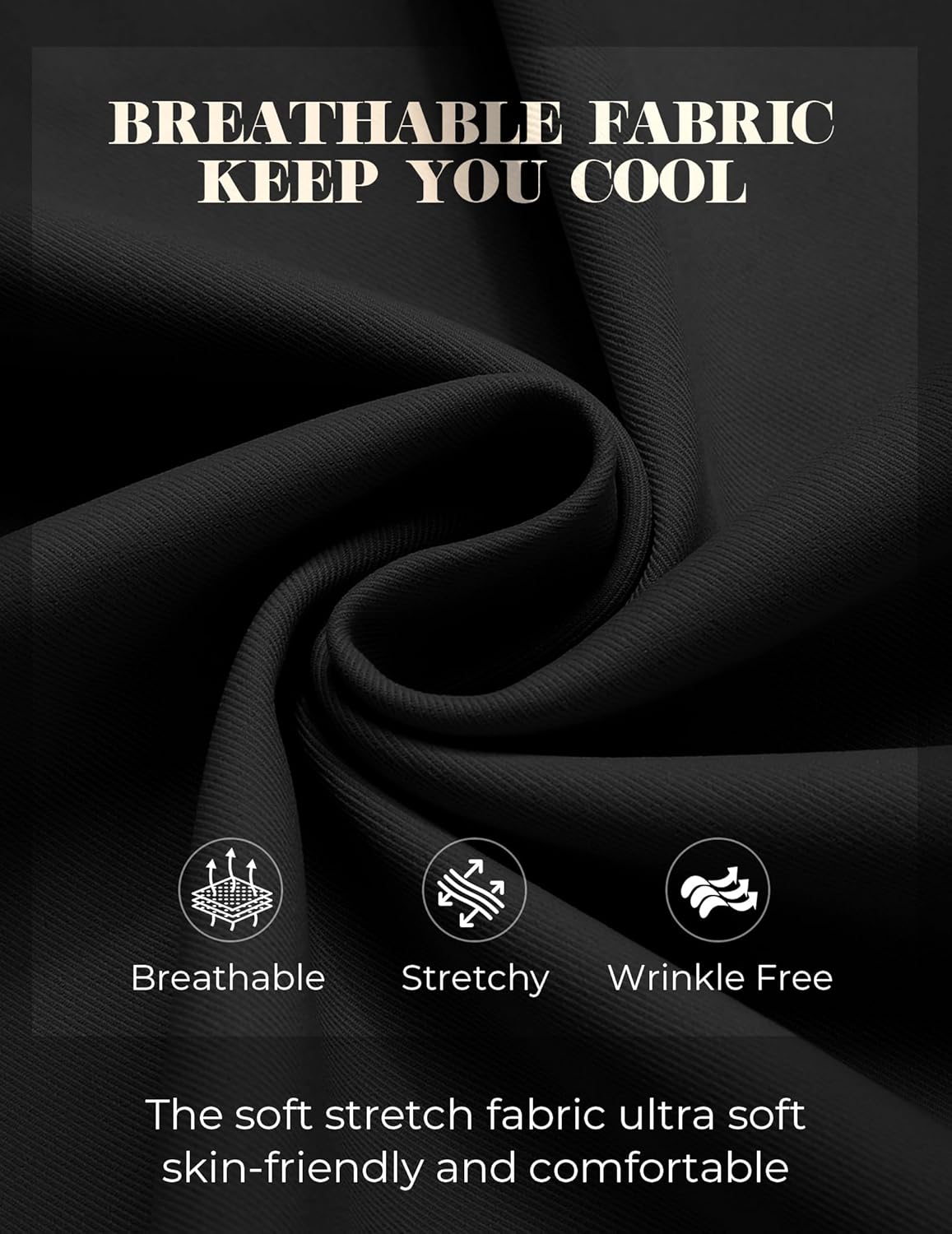 COOFANDY Mens Casual Pants Elastic Waist Chino Pants Lightweight Drawstring Pants with Pockets - Image 5