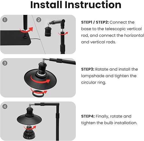 Miniatura 7 de MistyJungle Luz de cultivo para plantas de interior, 90 LED de espectro completo con temporizador de encendidoapagado automático de 3912H, 10 brillo