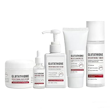 New Irven Hydrating Skincare Set with Glutathione, 5 Piece Full Size Ordinary Korean Skincare Kit with Hyaluronic Acid Centella, Long Lasting Moisturizing Daily Facial Care Gift Set for Women Men