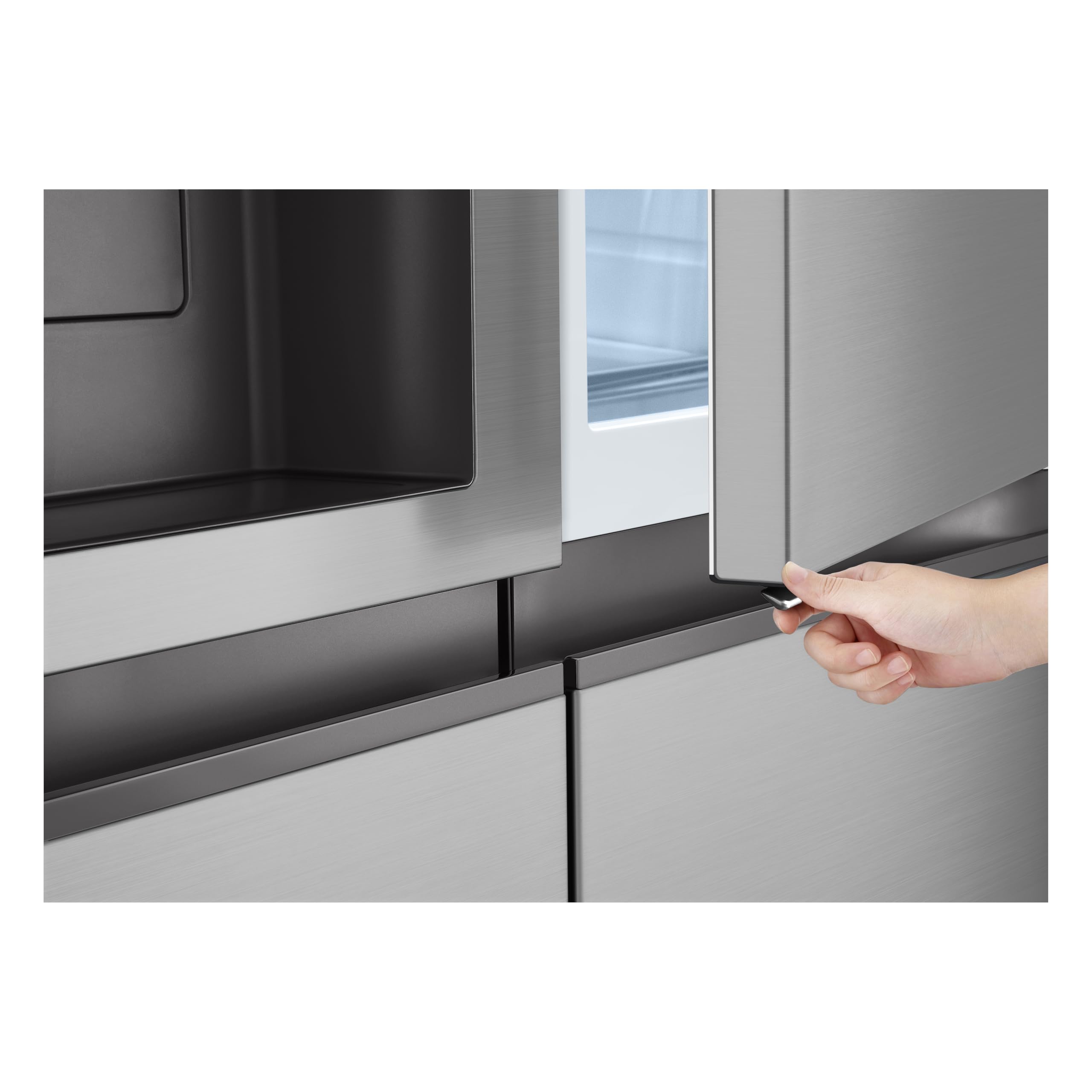 LG GSJC41PYPE - Frigorifero Side by Side, serie 400, Instaview Door-In-Door, senza presa d'acqua, Classificazione E, 641 L, Inox Anti impronte