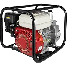 6.5 HP 2 Inch Portable Gas Powered Semi-Trash Water Transfer Pump 4-Stroke 4.8KW 210CC Gas Engine Water Pump Transfer Pump with 2 Inch Inlet/Outlet for Manual Agricultural Garden Pond Irrigation