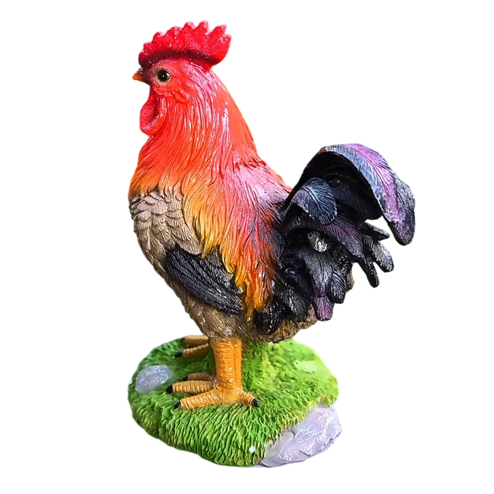 Xjdzineq Colorful Resin Rooster Garden Statues Outdoor Chicken Figurine Chicken Sculptures for Lawns Patio Yard Outdoor Decors Yard Decorations