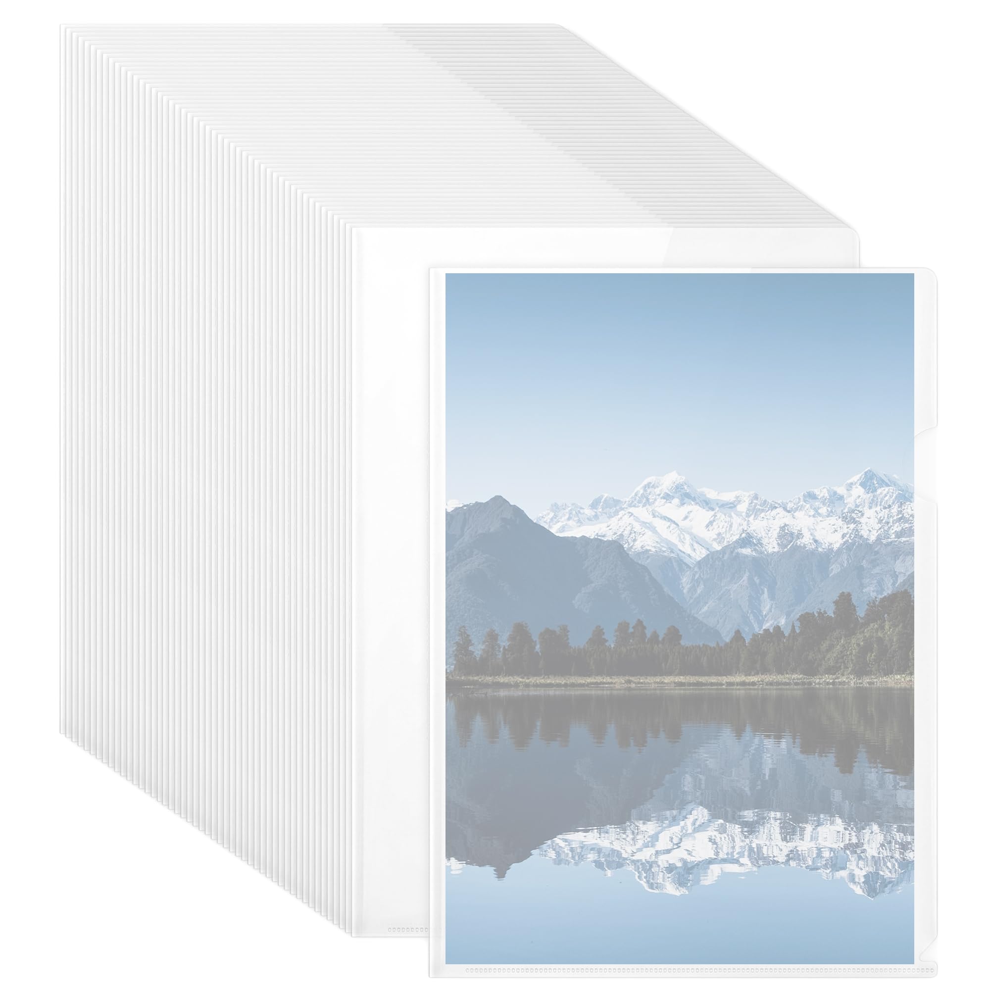 100 Buste Trasparenti A4 con Apertura Laterale, PP 0,18 mm, 31x22 cm, Portadocumenti per Ufficio e Casa