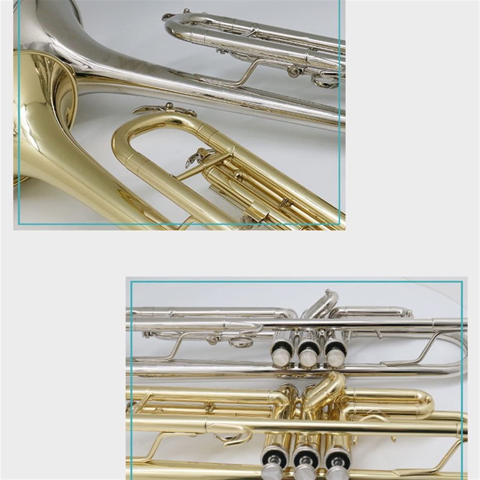 Messing Trompeten Trompete Instrument B Anfänger Blaskapelle Blaskapelle Schulband (Color : Gold)