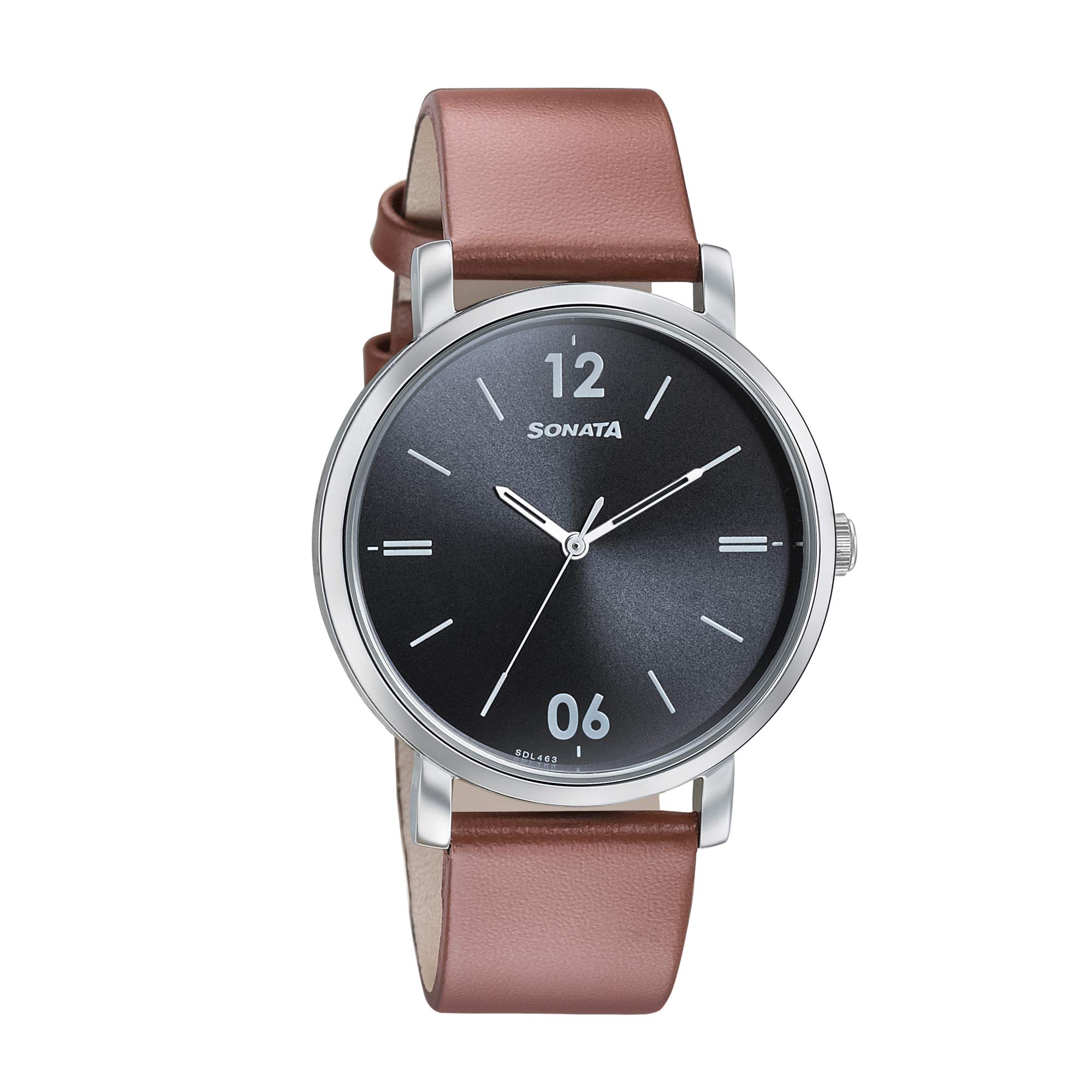 Sonata Men Leather Black Dial Analog Watch -7142Sl02, Band Color-Brown (B09SHPKV9J) Amazon Price History, Amazon Price Tracker