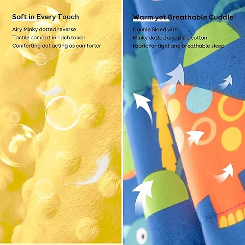 Uttermara Manta con peso para niños, 5 libras, forro polar minky ultra acogedor y lado de algodón con patrones de dibujos animados, manta pesada