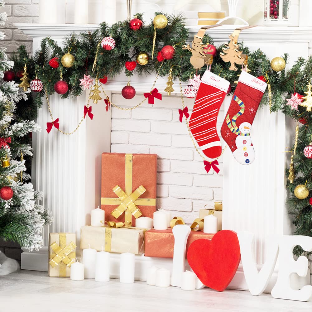 Supporti per Calza di Natale 4 Pezzi Porta Calza di Natale ganci per calza di Natale in metallo appendi borsa da tavolo Ganci del Camino per Camino Ornamento Natale,Capodanno Decorazioni, Home,Office