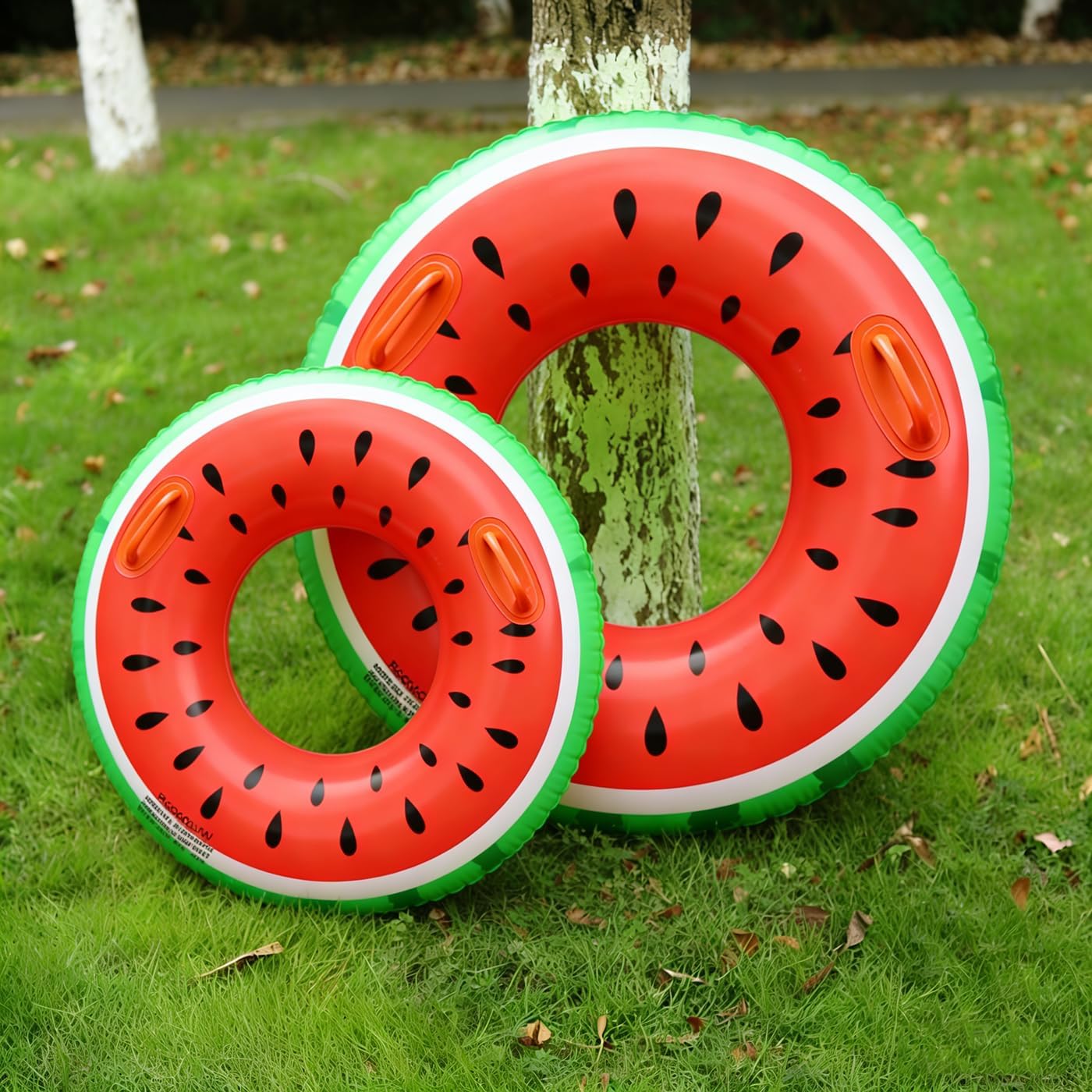 2PCS 47"+30" Fruit Floats for Adults Rings Pool Float Large Swim Ring for Adults,30 Inch+47Inch Classic Striped Teens Adult Inner Tubes Summer Beach Bachelorette Party