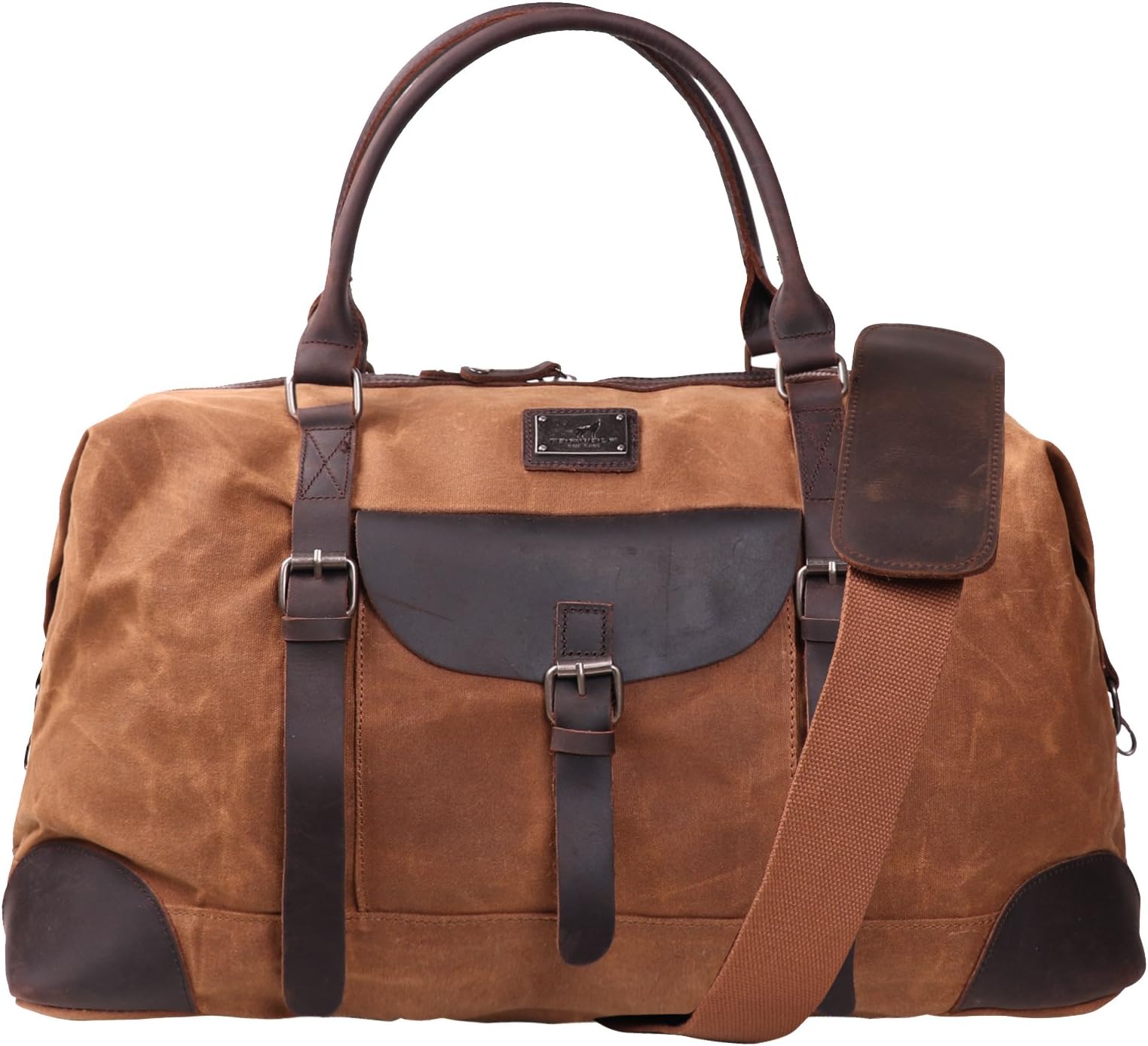 Canvas Duffel Bag TOPWOLFS 22" Travel Duffle Bag Tote Large Holdall Luggage Carry On Weekender Bag Waterproof Waxed Canvas