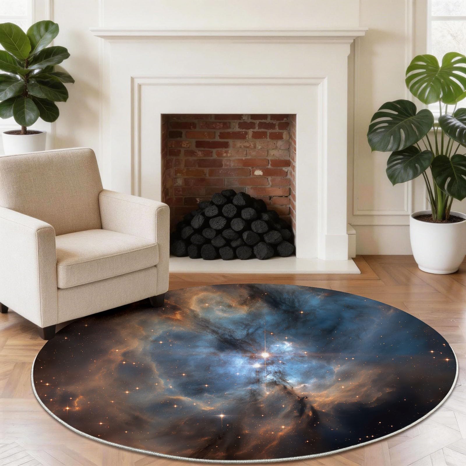Lavabile In Lavatrice Fantasia Squisito Nebulosa Tappeto Rotondo 80 cm Morbido E Confortevole Pelo Corto In Flanella Tappetino Antiscivolo Camera Da Letto Tappeto Da Pavimento Multicolore