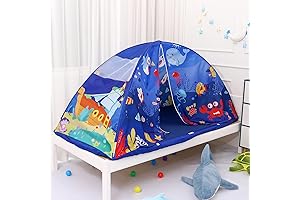 Bed Tent for Twin Size Kids Bed Dark Planet and Dazzling Rainbow...