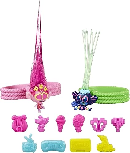 Miniatura 7 de Hasbro Trolls DreamWorks - Paquete de amigos pequeños bailarines con 2 pequeñas figuras de bailarines, 2 pulseras y 10 dijes, juguete inspirado en