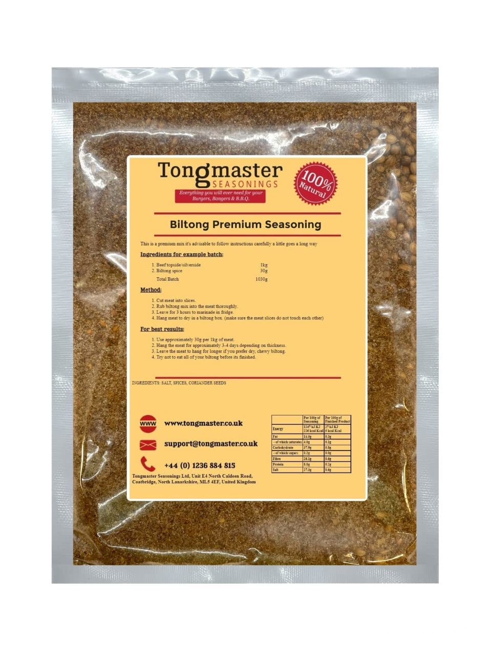 Premium Biltong Spice Seasoning Blend - 500g