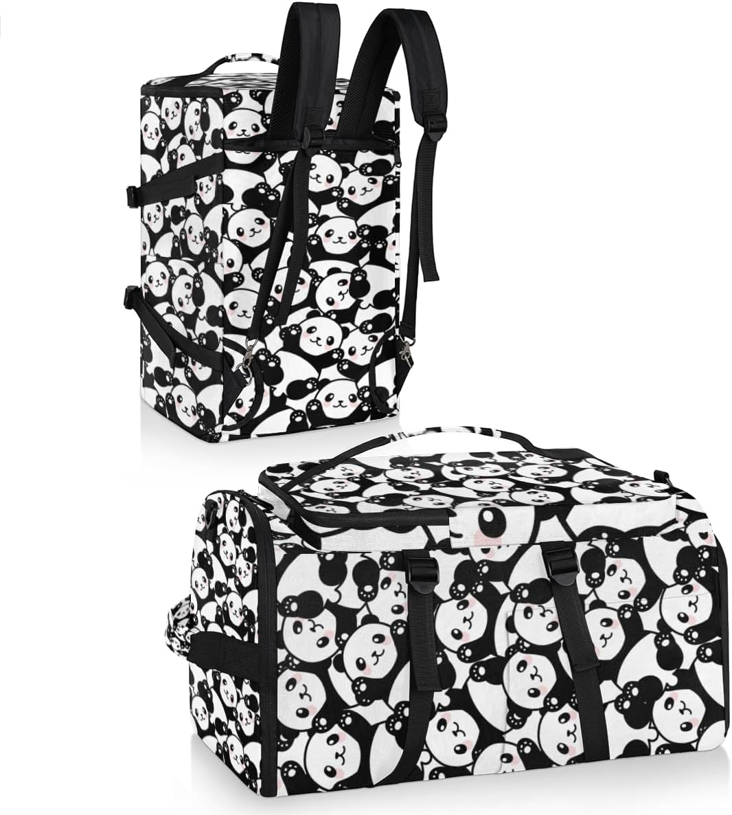 Large Sports Gym Bag With Shoe & Laptop Compartment 47L Waterproof Travel Duffel Bags for Men Women Cartoon Animal Panda Luggage Backpack Duffle Bag