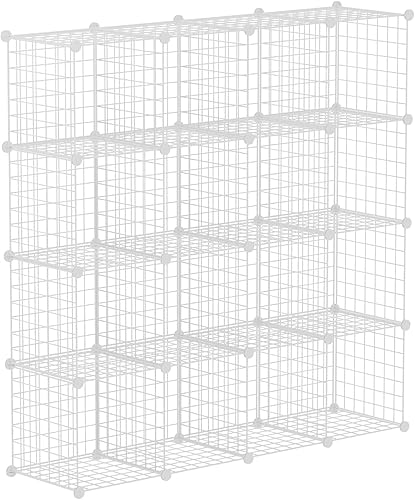HUBSON Organizador de almacenamiento de cubos de alambre, librosjuguetesmanualidadesplantas en maceta y organizadores de armario de mascotas,