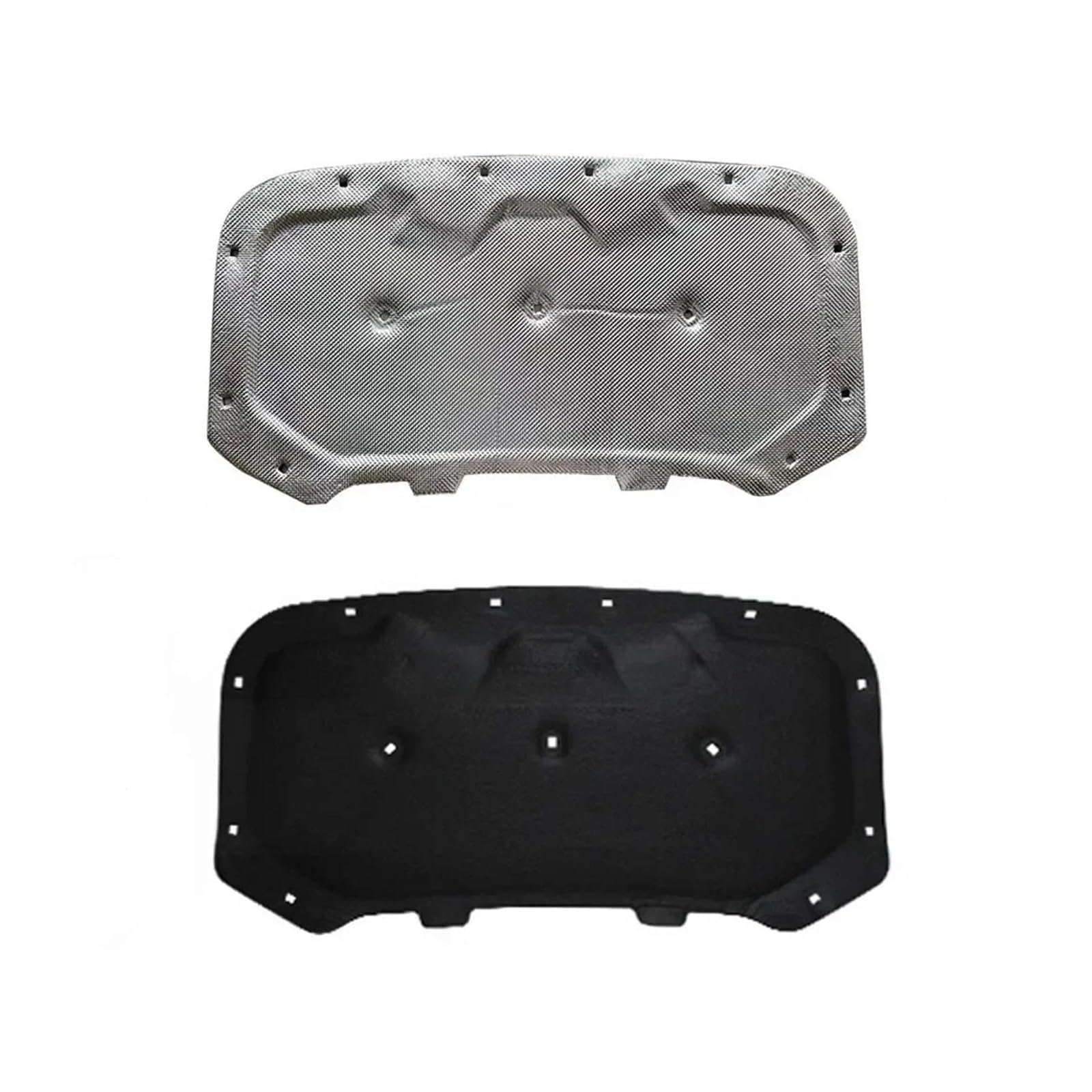 Wuqqxxqcm Type C Car Engine Hood Pad Compatible For Vw Taos Tharu 2018~2025 Black Silver Front Engine Sound Insulation Carpet Rug Car Accessories(Type C)