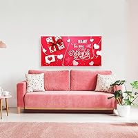 Vista 5 de Cartel de fondo personalizado para el día de San Valentín, decoración de San Valentín, letrero de vinilo con texto en inglés "Be My Valentine