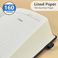 Vista 4 de Lined Journal Notebook for Men & Women, 160 Pages College Ruled Journal for Writing, A5 Hardcover Leather Notebooks for Work, School, Business