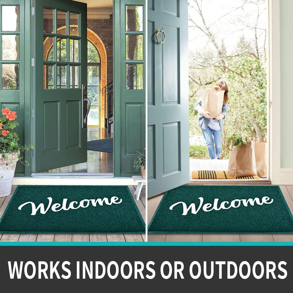 T.HENV Tapete de bienvenida para interiores y exteriores, 36 x 24 pulgadas, 100 % impermeable, tapete para puerta delantera, entrada exterior, tapete de secado rápido, tapete de bajo perfil,