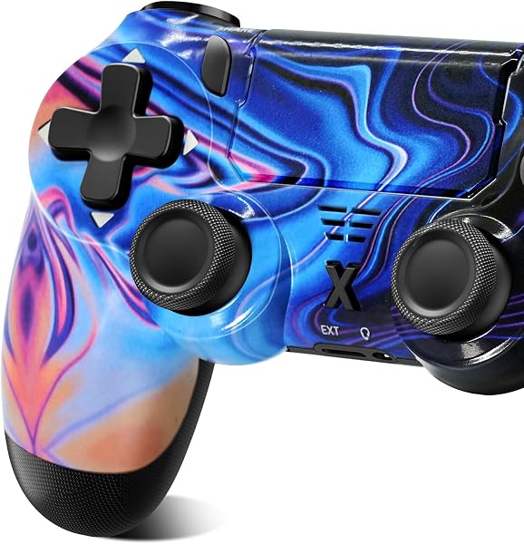 Hycago Manette sans pour PS-4, manette de jeu compatible avec PS-4/Slim/Pro, manette de jeu Bluetooth avec double vibration/écran tactile, capteur gyroscopique à 6 axes - 1