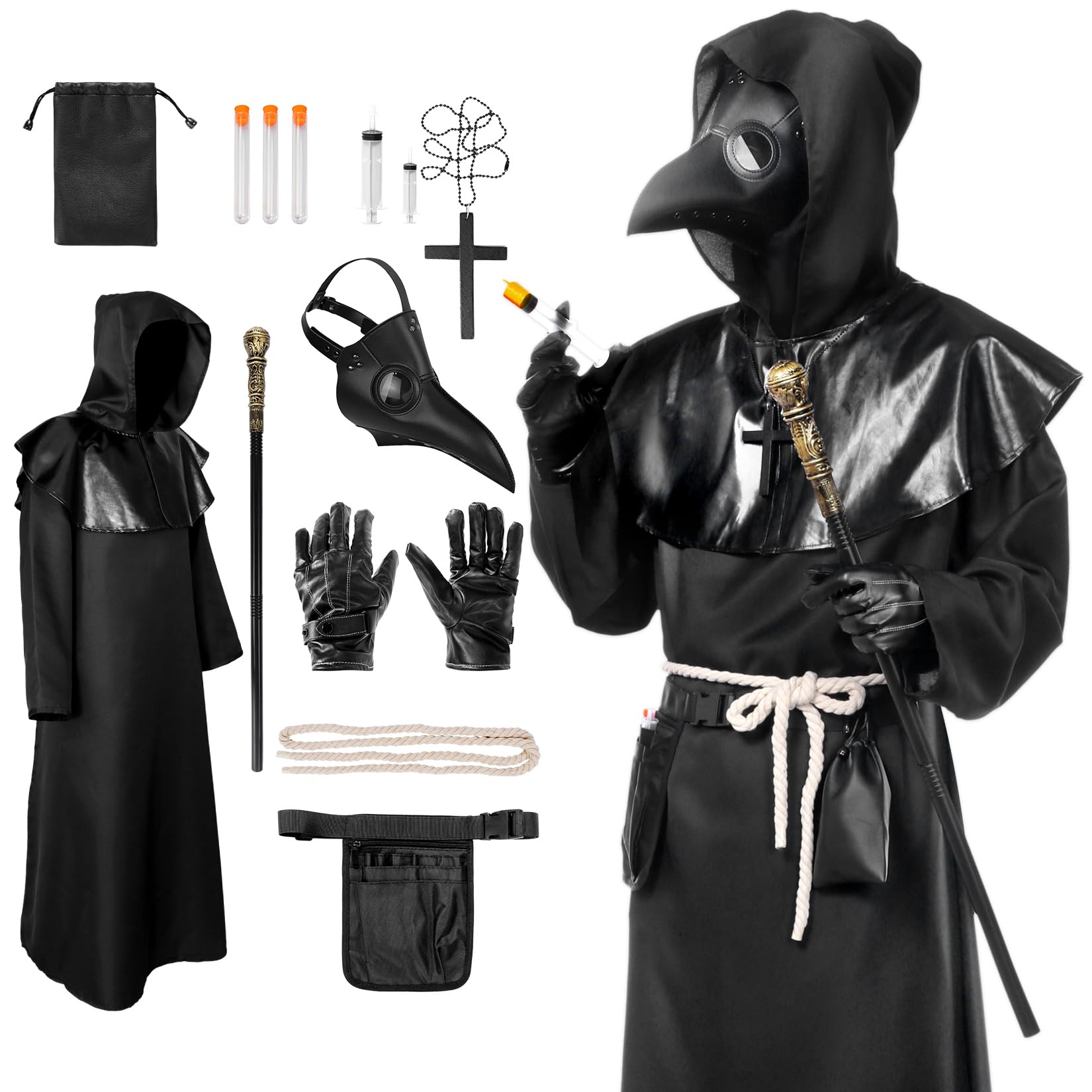 置物　ペスト医師　インテリア　ハロウィン Amazon.co.jp: [Formemory] ペスト マスク 豪華8点セット ハロウィン