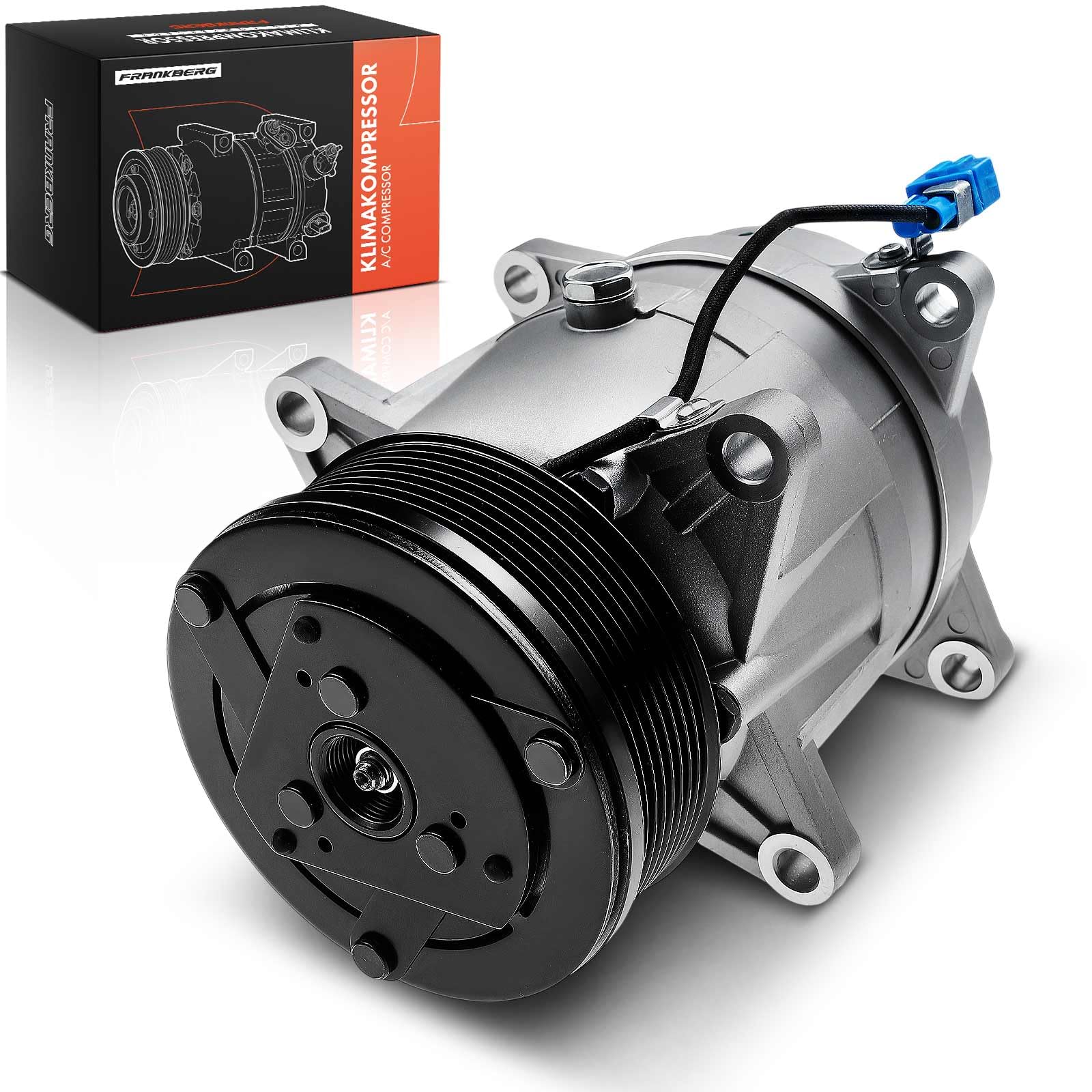 Frankberg Klimaanlagen Kompressor mit Kupplung Kompatibel mit Golf III 1H1/1E7 Golf III Variant 1H5 V.e.n.t.o 1H2 Ibiza II 6K1 Replace# 1H0820803J, Öl vorbereift