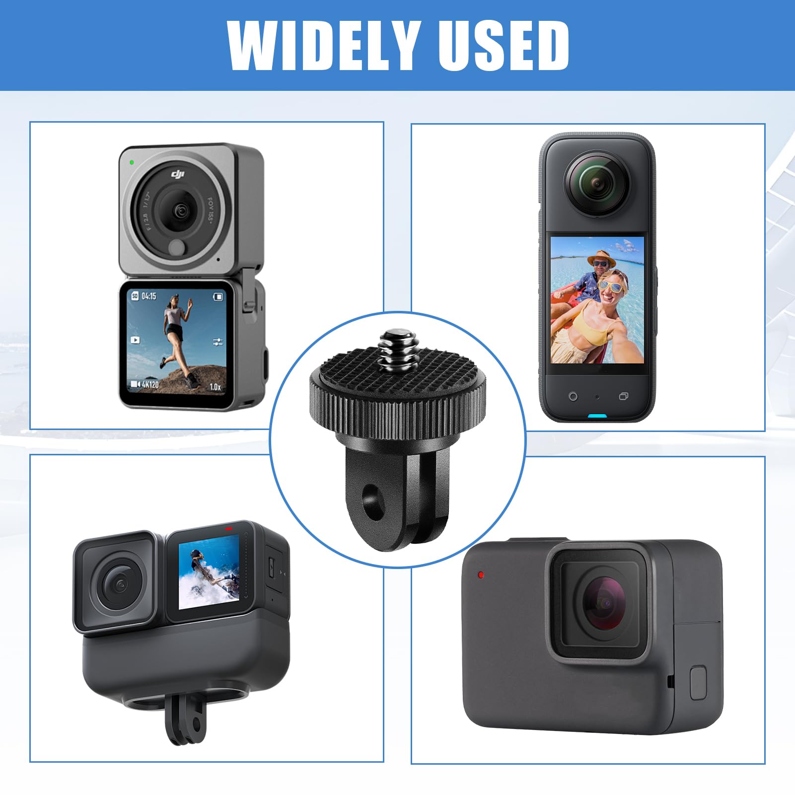 Adaptateur De Trépied De Caméra En Aluminium, Supports De Conversion 1/4 "-20 Pour Caméra D'action Gopro 12 11 10 9 8 Insta-360 One X2 X3, Accessoires