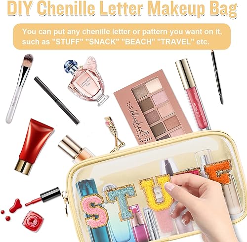 Miniatura 6 de izuzta Mini bolso de maquillaje de nylon pequeño bolso lindo Preppy cosmético cremallera bolsa, Beige