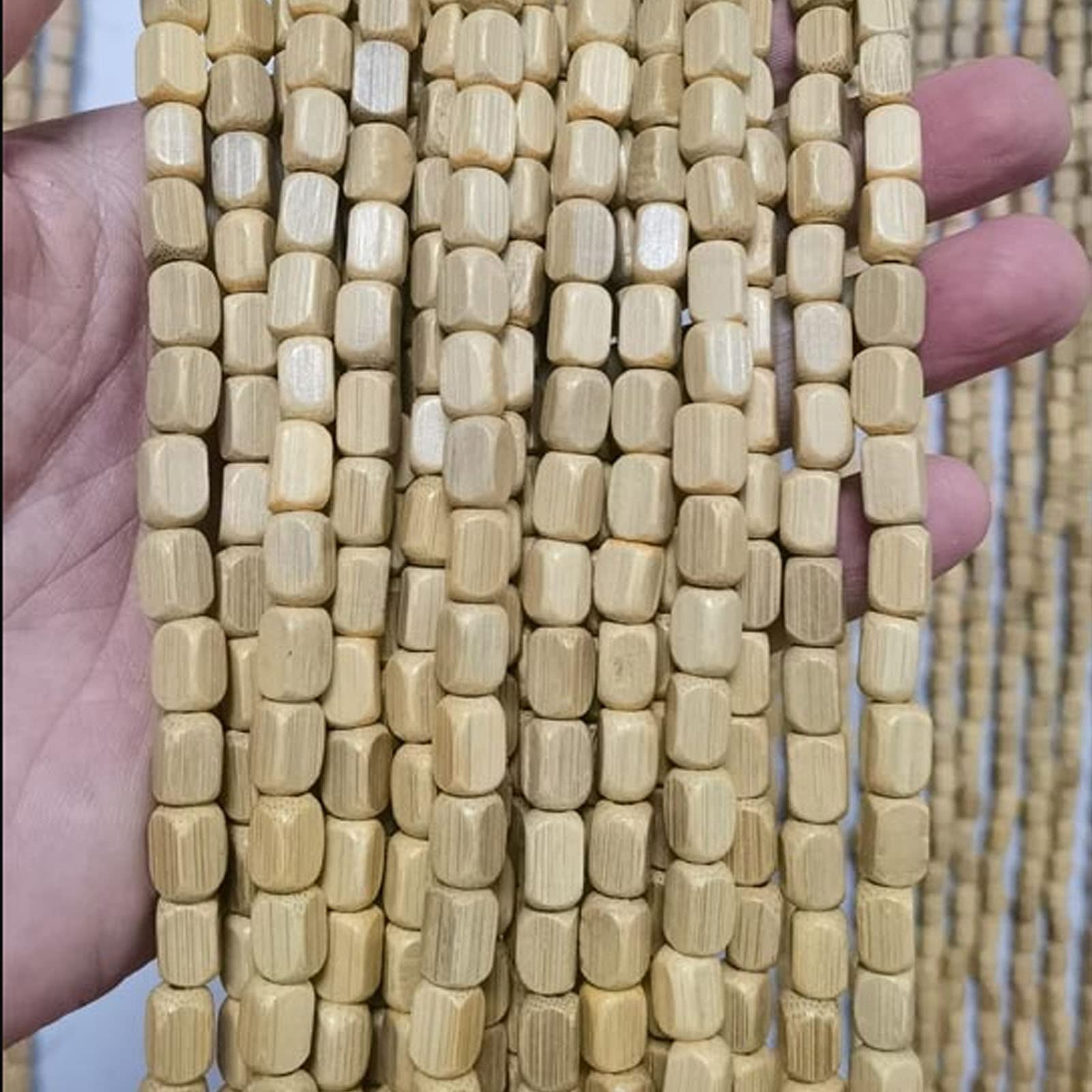 Perlenvorhang für Türen,Hängender Dekorative Türvorhänge Panel,Bambusvorhang Holz Perlen Fadenvorhang,Natur Bambus Türvorhang,für Schlafzimmer Wohnzimmer Balkontür,Anpassbare (100 strands 100x220cm)