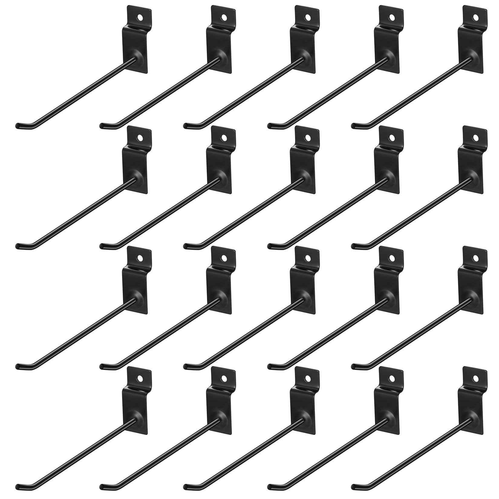20 Pz Ganci per Pannelli Forati, Ganci Pannello Portautensili, Gancio per Pannello Forato Portautensili, Ganci per Pegboard Hooks in Metallo per Pannelli Forato Garage Negozi di Supermercati (15CM)