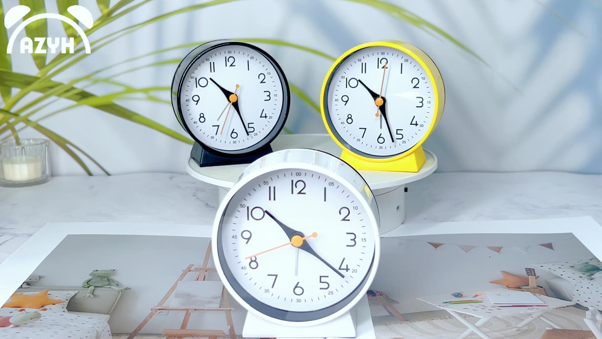 Rhitchy Réveil Analogique Silencieux Sans Tic-Tac – Quartz 7 Cm Avec Veilleuse Et Snooze – Blanc – Parfait Pour Chambre & Voyage Réveil Analogique Blanc Veilleuse