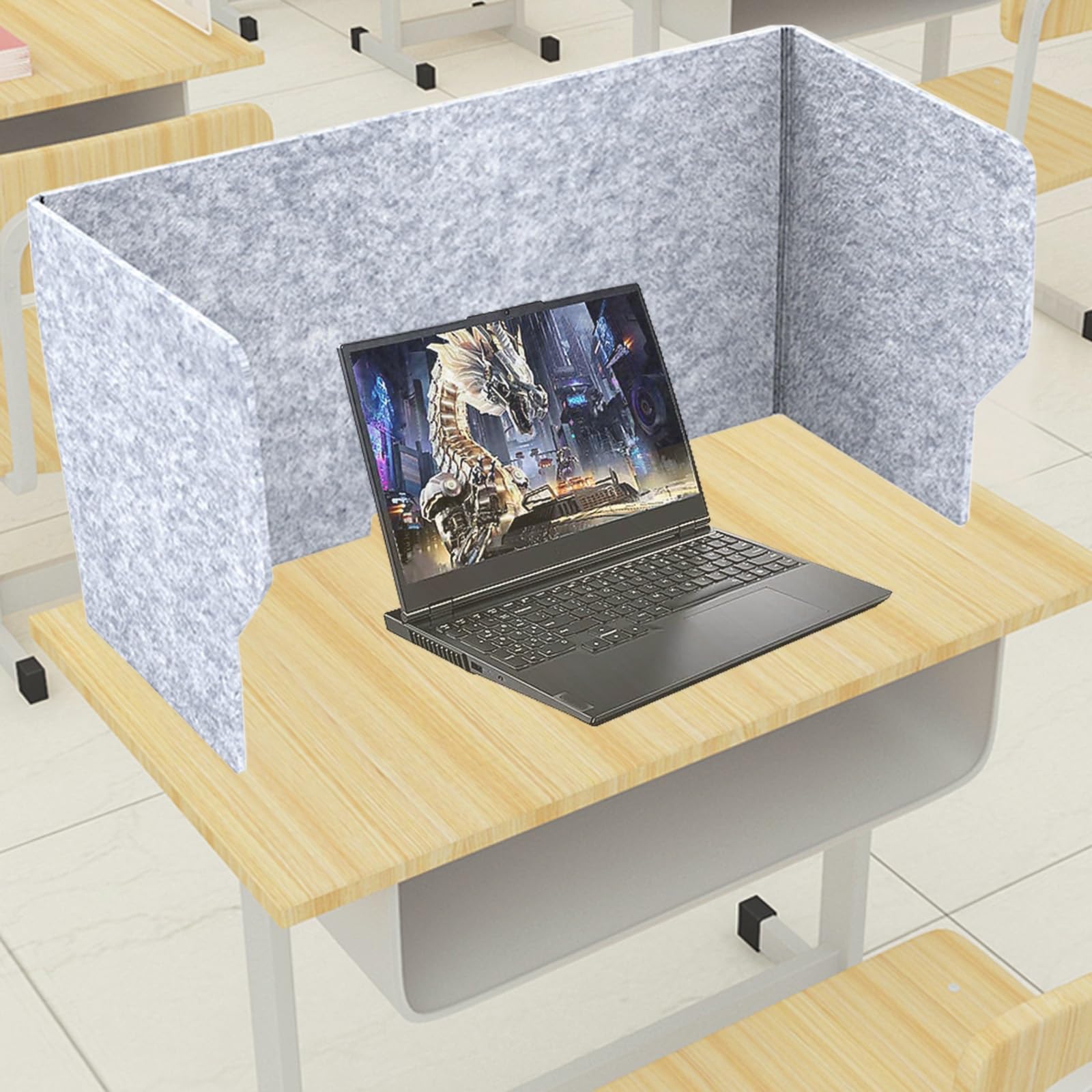 Cloison de séparation de bureau pliable en fibre de polyester de 100 cm pour table