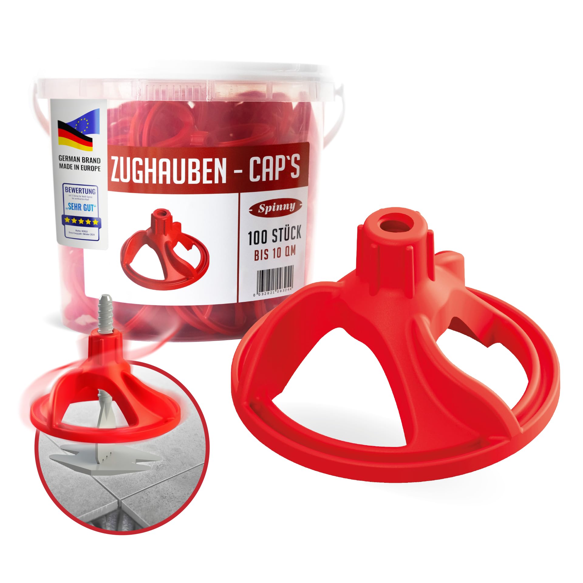 SPINNY - Sistema di livellamento 100x SPINNY Caps cofani di trazione, ausilio alla posa, alette di trazione, alette filettate, utensile per piastrelle, ausilio alla posa di piastrelle