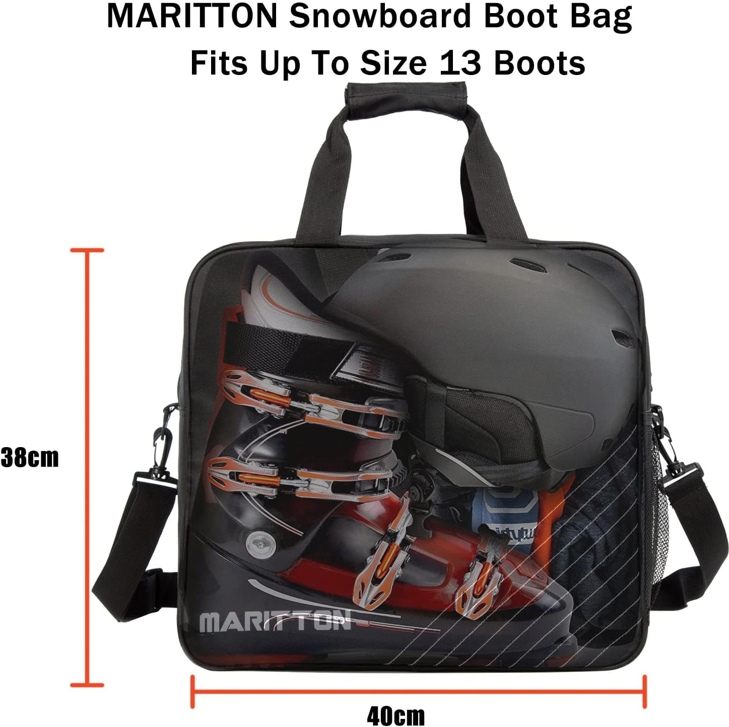 Padded Snowboard and Boot Bag Combo,Store Transport Snowboard Up to 165 cm and Boots Up to Size 13,Two-Piece Snowboard Travel Bags. - Image 4