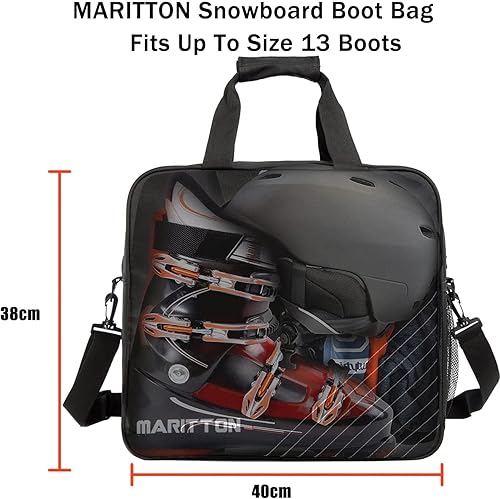 Miniatura 4 de MARITTON Combo de bolsa acolchada para snowboard y botas, almacenamiento de transporte de snowboard hasta 65.0 in y botas hasta talla 13, bolsas de