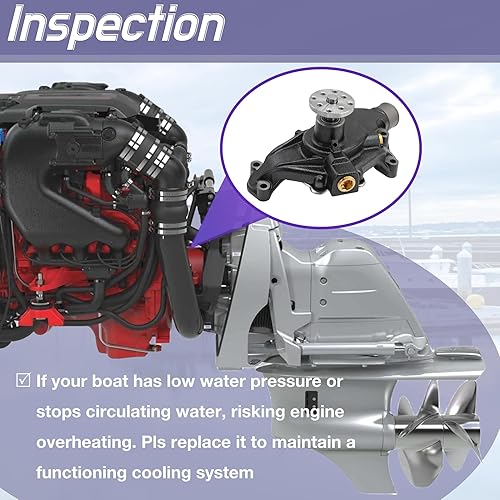 Miniatura 5 de HeuroFosh 3853850 Bomba de agua de mar para Penta MerCruiser Sterndrive 3.8 4.3 5.0 5.7 L Bomba de agua bidireccional de motor marino de bloque