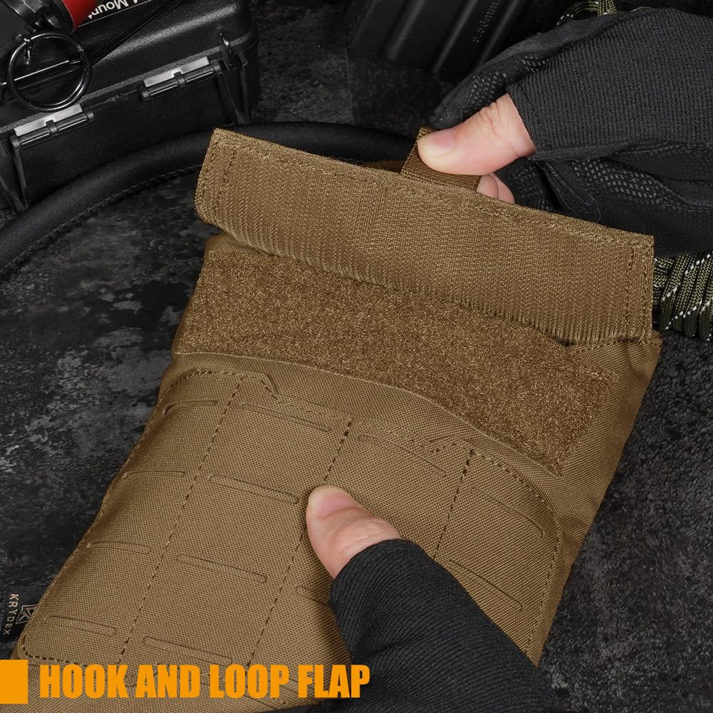 KRYDEX Taktische Molle-Trinktasche mit 1,5 l Innenblase, flaches Profil, Wasserspeichertasche für Molle-Weste, Rucksack, für Radfahren, Wandern, Klettern, Jagd