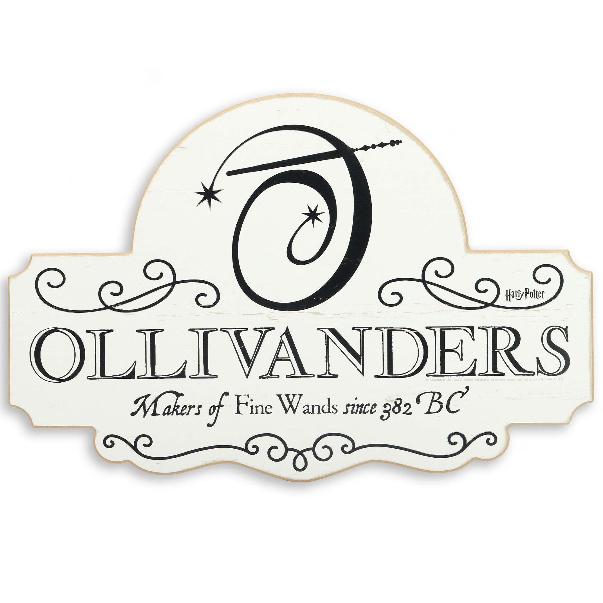 Open Road Brands Harry Potter Ollivanders Wand Shop Wood Wall Decor - Large Ollivanders Sign for Teen Bedroom or Movie Room