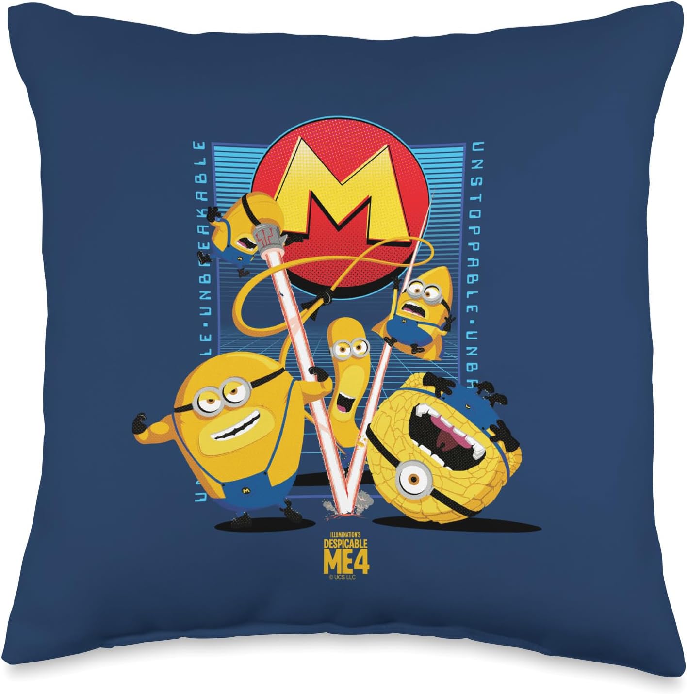Minions Despicable Me 4 Mega Minions Group Throw Pillow