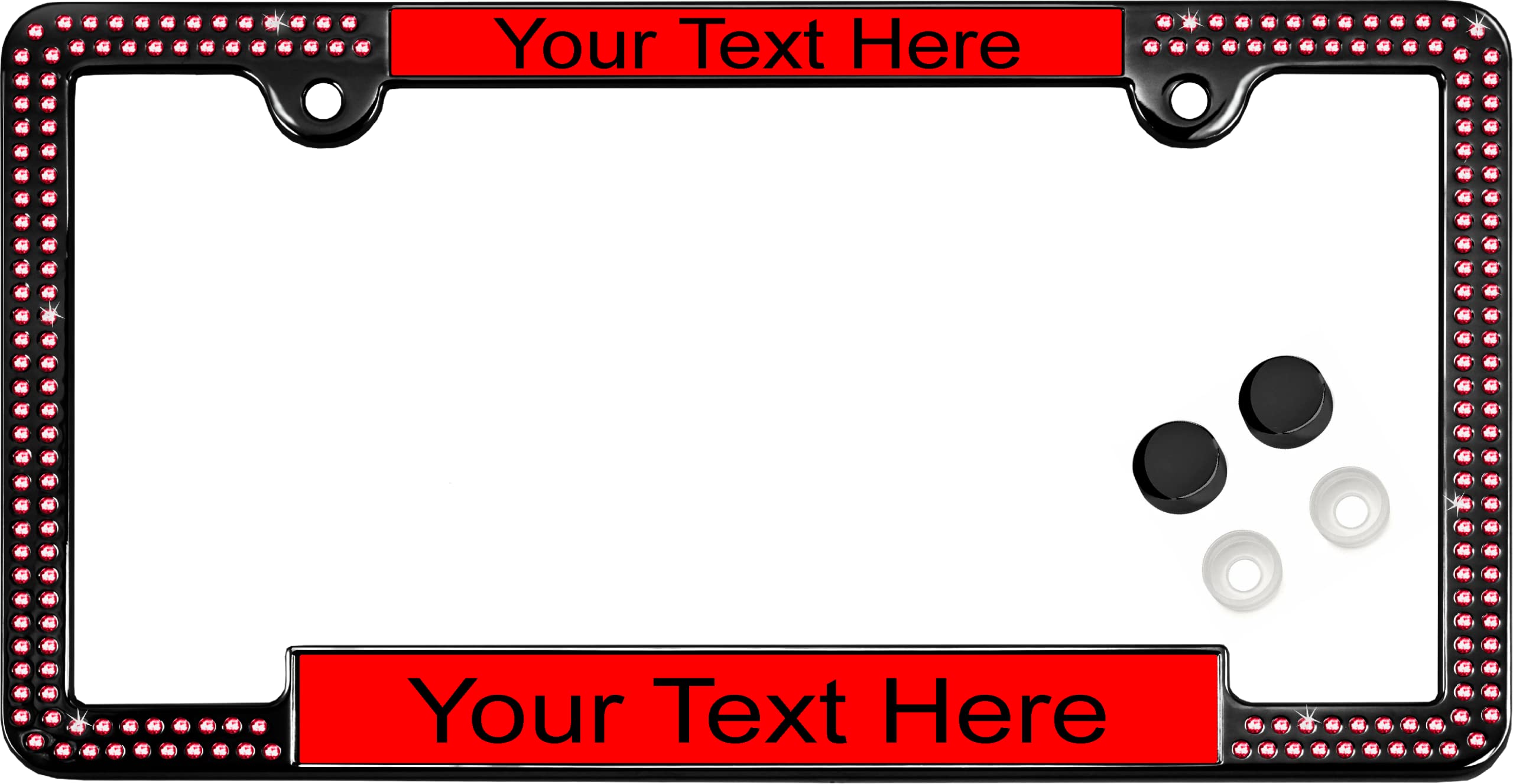 Crystals - Custom Personalized Black Metal Car License Plate Frame with Pink Cr - Picture 85 of 132