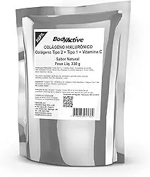 Ácido Hialurônico Com Colágeno Tipo 2 Tipo 1 E Vitamina C Em Pó Refil 330 G Bodyactive