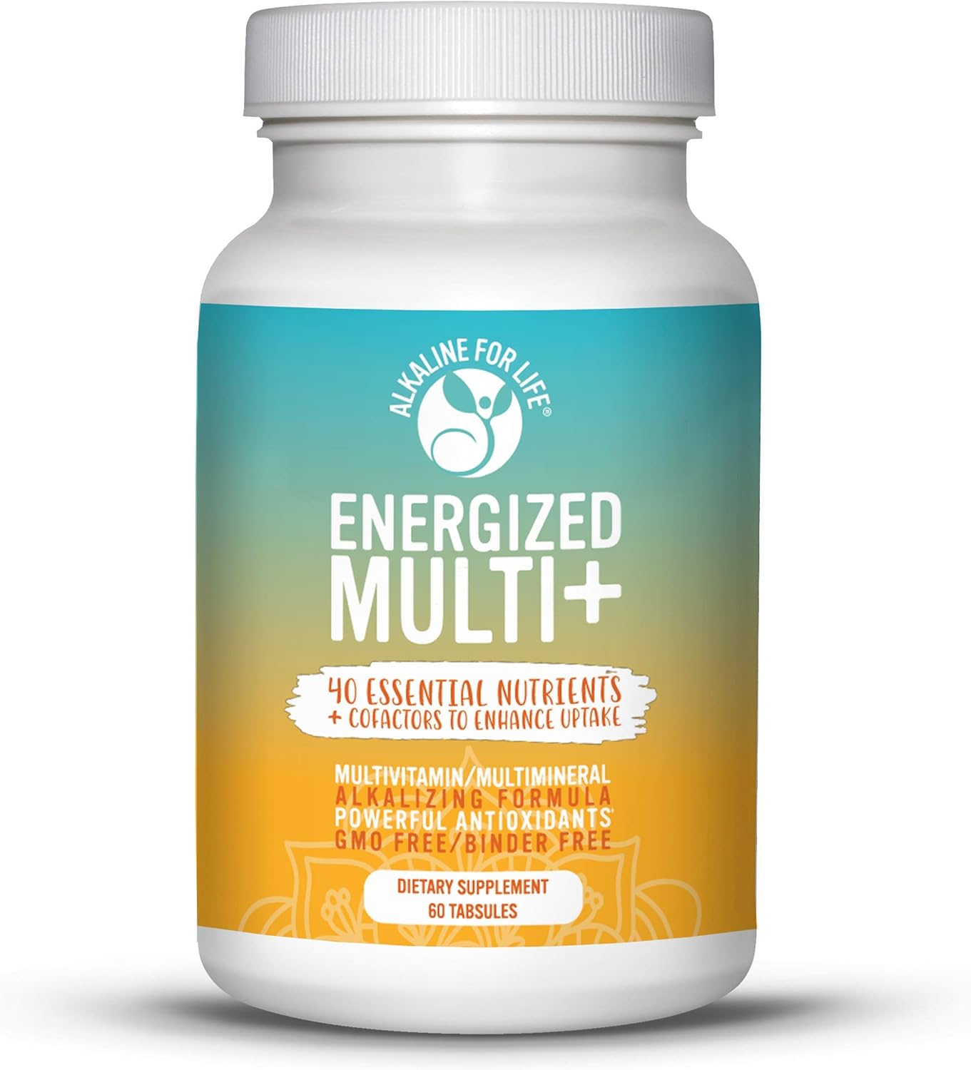 Energized Multi – Potent Multivitamin with 40 Fully Bioavailable Nutrients B Complex Vitamins, Vitamin D, Vitamin C, Vitamin K, Zinc, Quercetin, Calcium, Magnesium in Alkalizing Forms – 60 tabs
