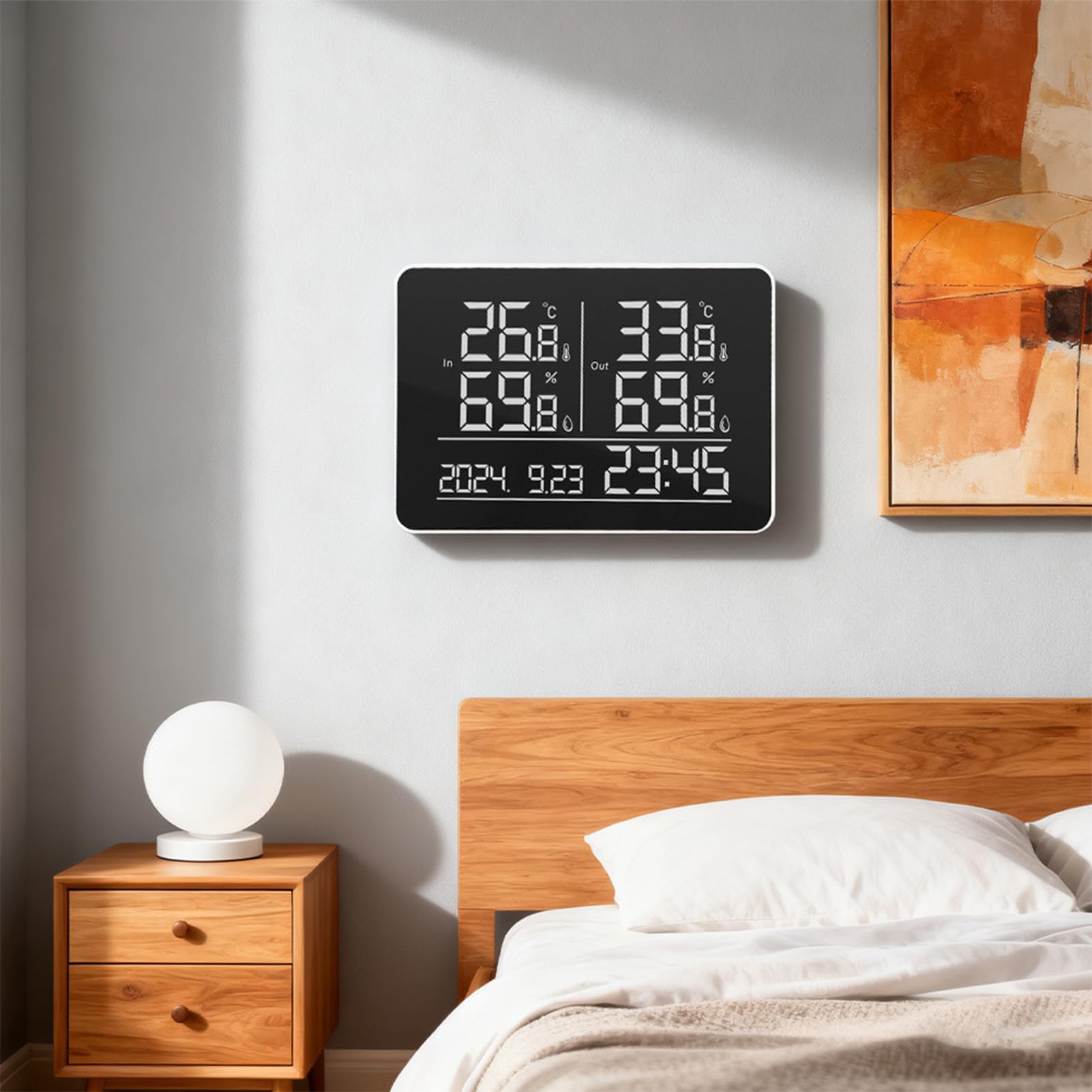 Termometro Igrometro Wireless per Interni Ed Esterni, Monitor Temperatura e umidità con Portata 500 Ft USB, for Casa e Giardino