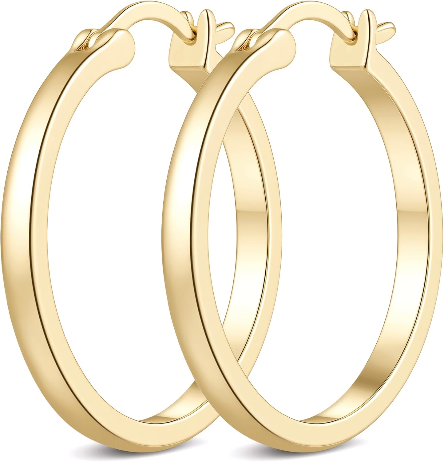 14K Gold Earrings for Women Gold Hoop Earrings for Women 14K Gold Hoop Earring for Womens Hoops Smooth Curves and Refined Finish Hoops Earring for Womens 20/25/30/40mm