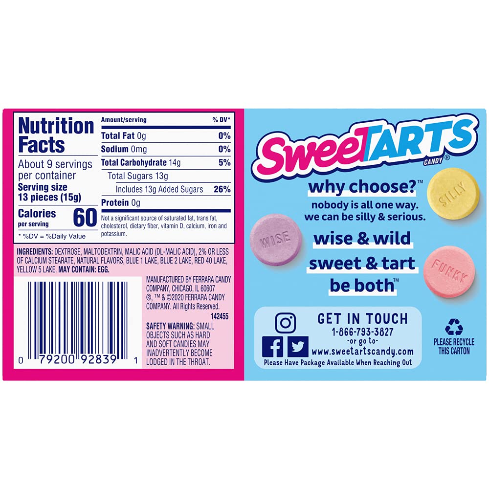 Amazon.com : SweeTARTS Original Theater Box, 5 Ounce (Pack of 10) : Grocery  & Gourmet Food