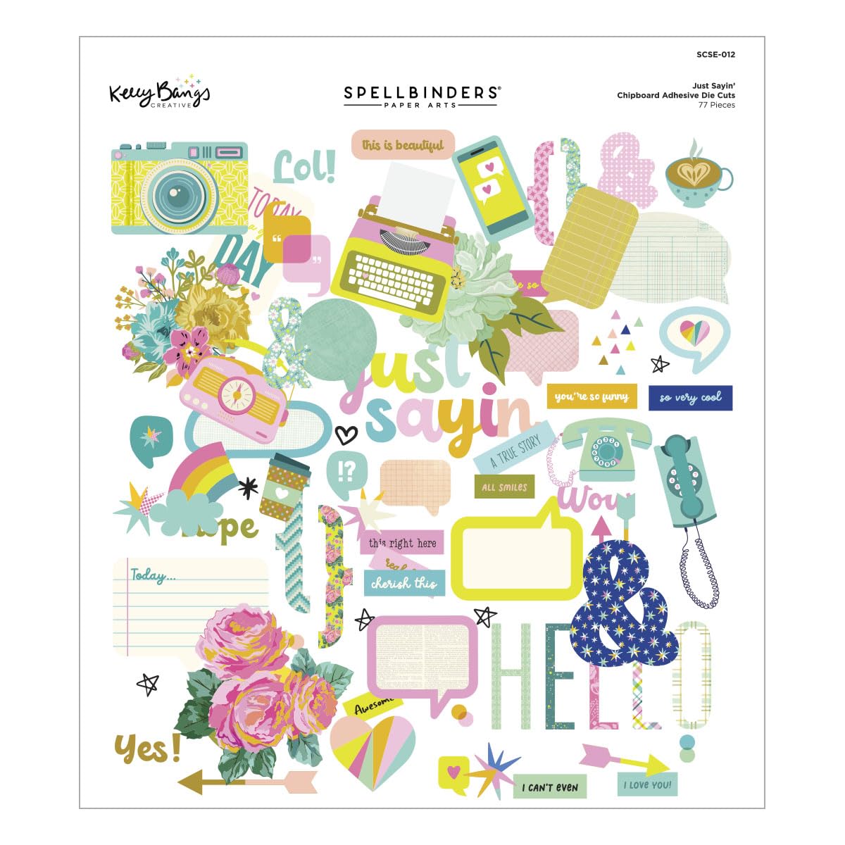 Spellbinders Just Sayin' Chipboard Die Cuts from The Just Sayin' Collection by Kelly Bangs