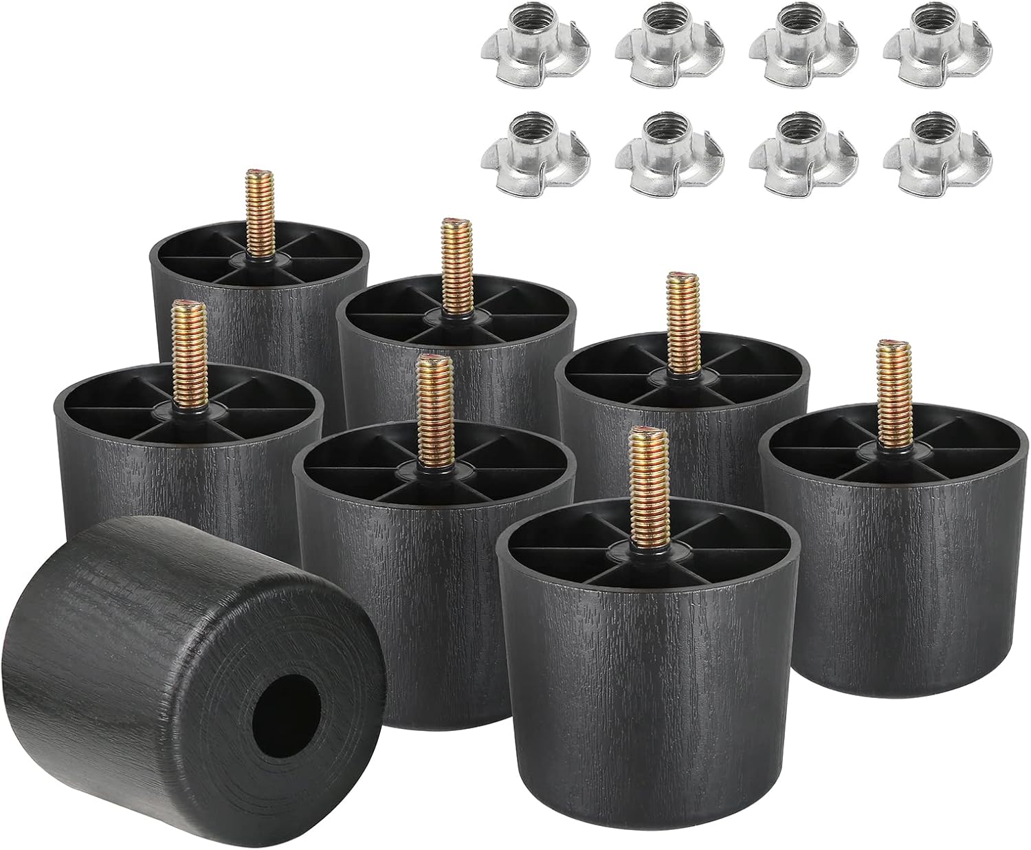 Masendelk 2 inch Plastic Furniture Legs, Round Tapered