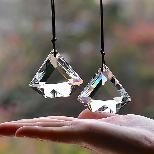 Miniatura 17 de STINO - 2 prismas grandes de cristal de 5 pulgadas, atrapasoles colgantes con prisma de cristal, fabricante de arco iris para ventanas, balcón