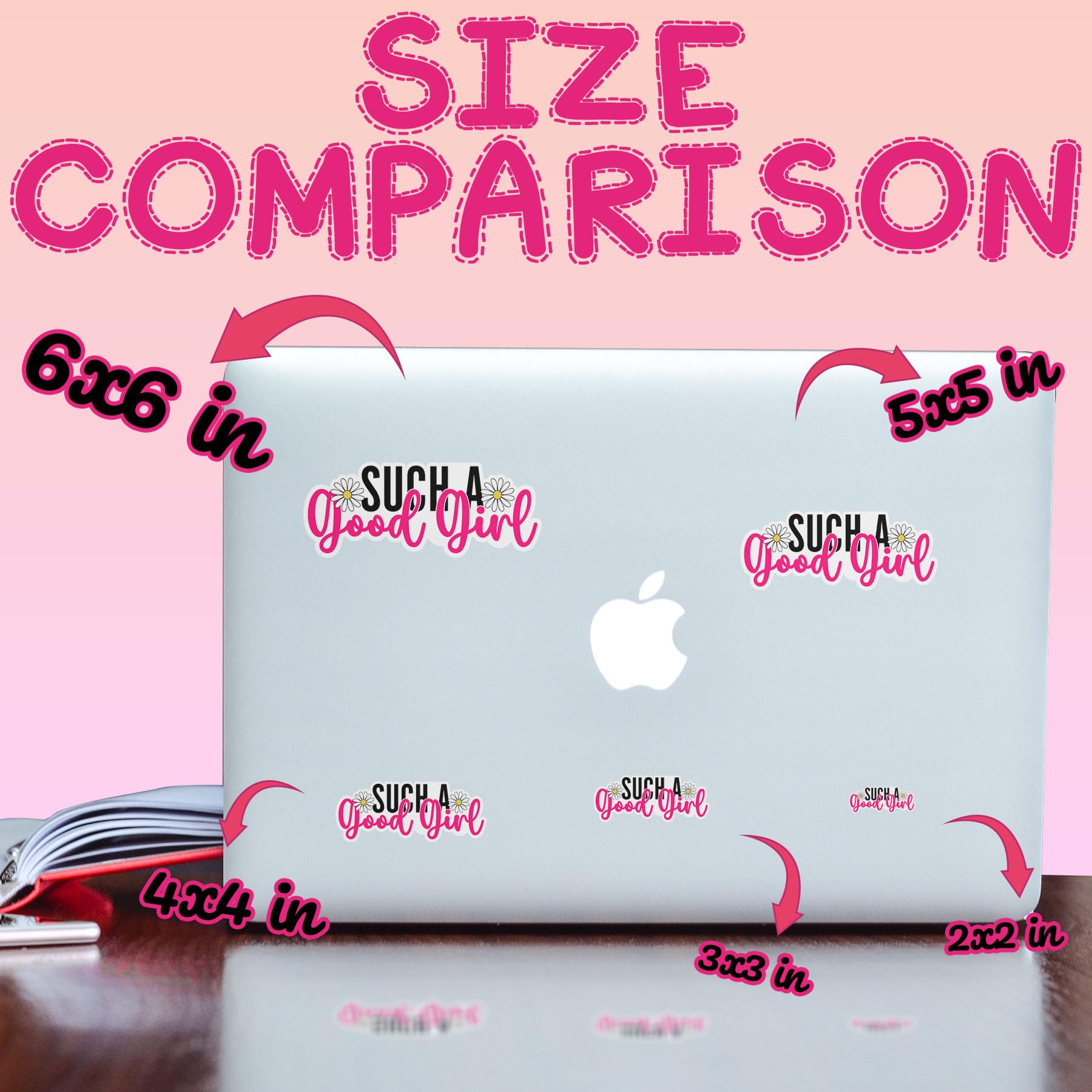 Good Girl Book Lover Stickers - 3-Pack Waterproof Vinyl Decals For Readers