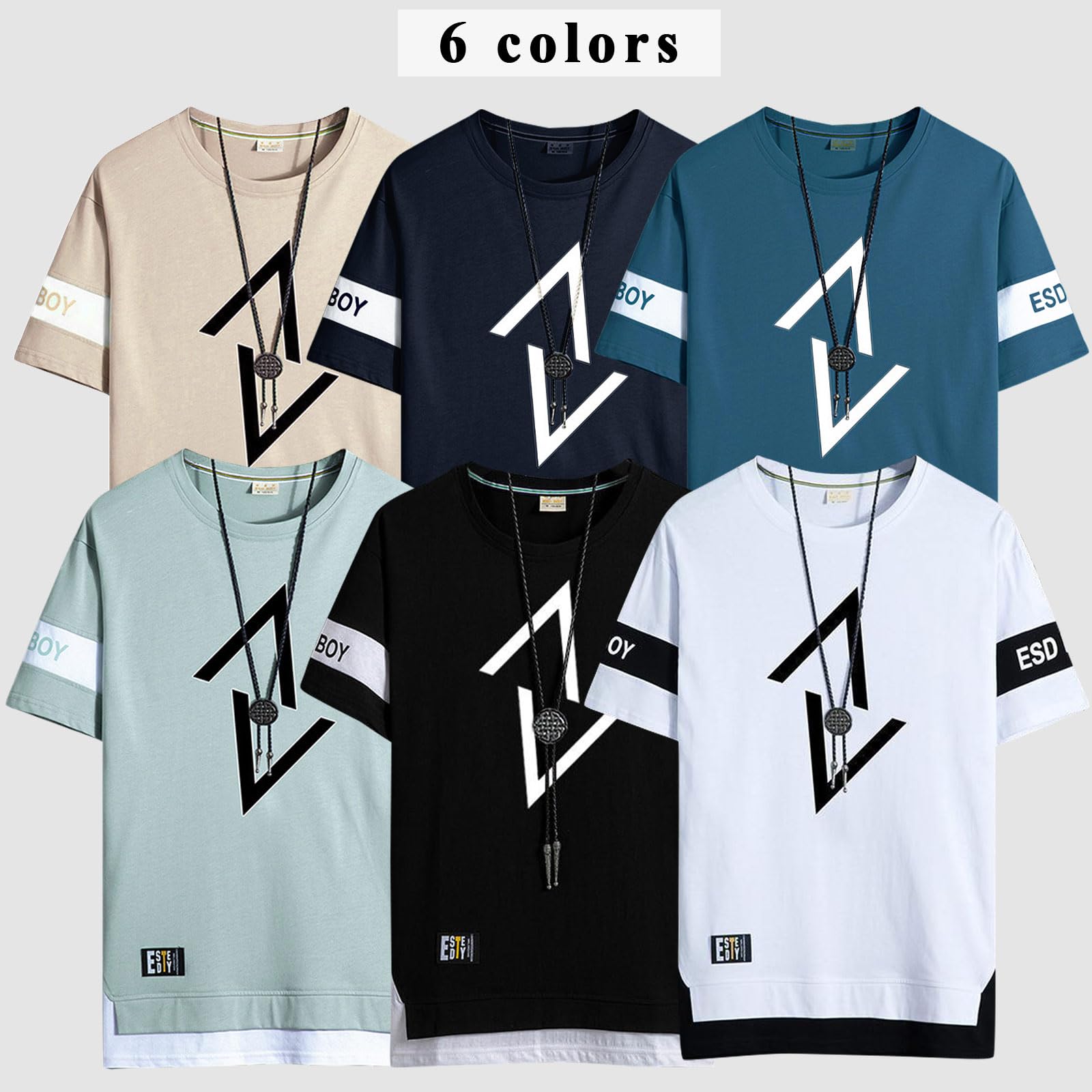 KENAIJING Maglietta da Uomo, Maglietta Girocollo a Maniche Corte T Shirt